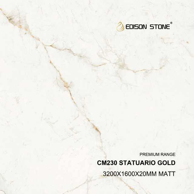 Statuario Gold (Matt) sintered stone slab