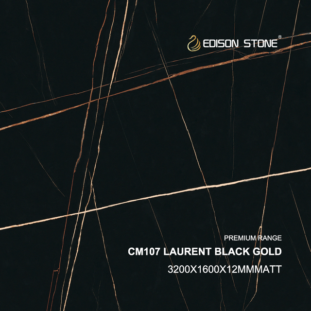 Laurent Black Gold sintered stone slab