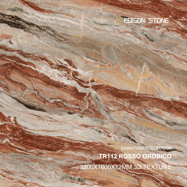 Rosso Orobico sintered stone slab