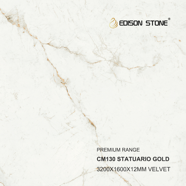 Statuario Gold 12mm sintered stone slab